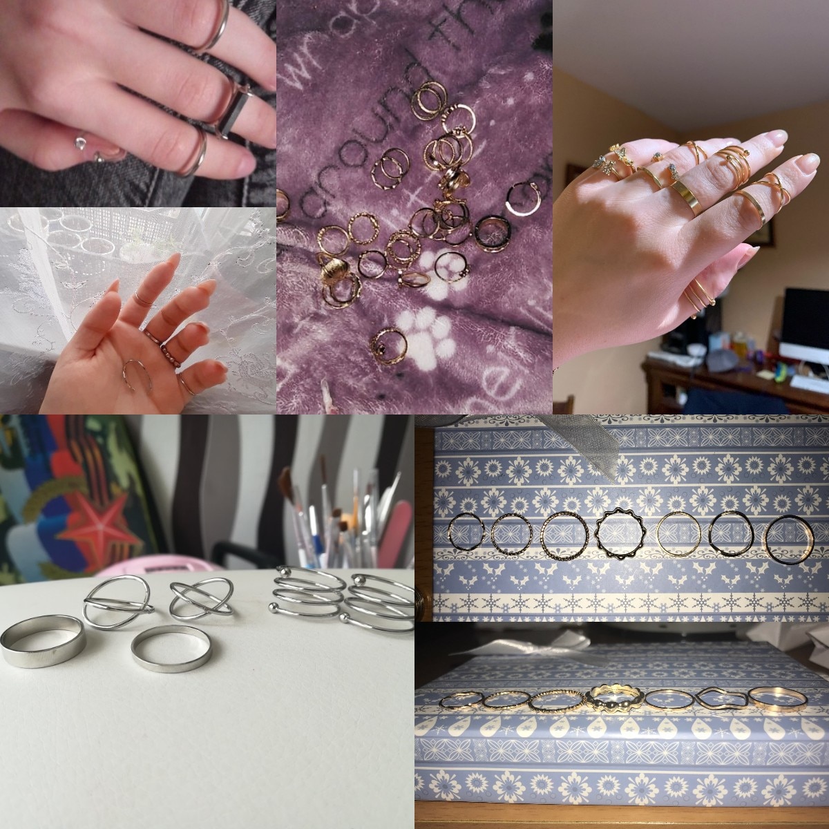 12PCS/Set Bohemian Vintage Gold Color Rings Rhinestone Lucky Rings Set Women Girl Party Jewelry Gorgeous luxurious - Image 6