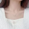 14k Real Gold Exquisite simplicity Angel Wings Necklace Charm Short Design Clavicle Zircon Women Kolye Birthday Gift Pendant - Image 2
