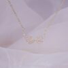 14k Real Gold Exquisite simplicity Angel Wings Necklace Charm Short Design Clavicle Zircon Women Kolye Birthday Gift Pendant - Image 4