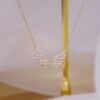 14k Real Gold Exquisite simplicity Angel Wings Necklace Charm Short Design Clavicle Zircon Women Kolye Birthday Gift Pendant - Image 6