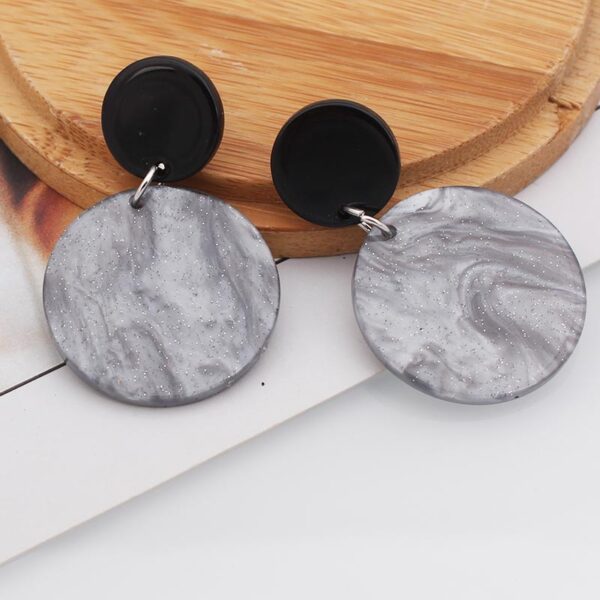 2019 Korean Fashion Jewelry Statement Drop Earrings for Women Vintage Geometric Black Acrylic Leopard Dangle Hanging Earring - Image 6