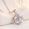 2020 Fashion 925 Silver Necklace For Women Jewelry Shiny Zircon Dancing Flower Pendant Necklace Girl Engagement Gifts KOFSAC - Image 2