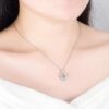 2020 Fashion 925 Silver Necklace For Women Jewelry Shiny Zircon Dancing Flower Pendant Necklace Girl Engagement Gifts KOFSAC - Image 3