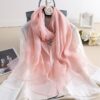 2020 Luxury Brand Winter Hijab Silk Wool solid Scarves Women Travel Beach Poncho Shawl Scarf Bandana Foulard Femme Pashmina - Image 4