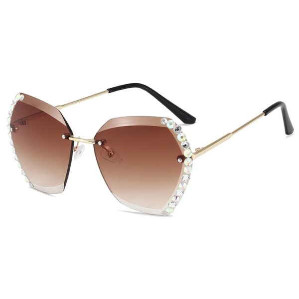 2020 Vintage Fashion Oversized Rimless Sunglasses Women Famous Luxury Brand Design Sexy Diamond Square Sun Glasses For Female - Image 2