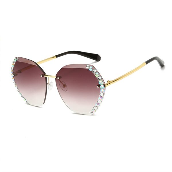 2020 Vintage Fashion Oversized Rimless Sunglasses Women Famous Luxury Brand Design Sexy Diamond Square Sun Glasses For Female - Image 3