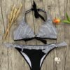 2021 New Micro Striped Bikini set Two-piece swimsuit Patchwork Bandage Bikini Push Up sexy Bathing Suit Women Swimwear Biquini S - Image 2