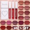 3pcs/set Lucky Matte Velvet Lip gloss Long Lasting Matte Liquid Lipstick Nude Lip gloss Waterproof Red Lip Tint Cosmetics