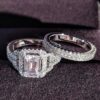 925 Sterling Silver luxury bold big wedding Rings set for bridal Women Engagement african finger christmas gift Jewelry R4428 - Image 4