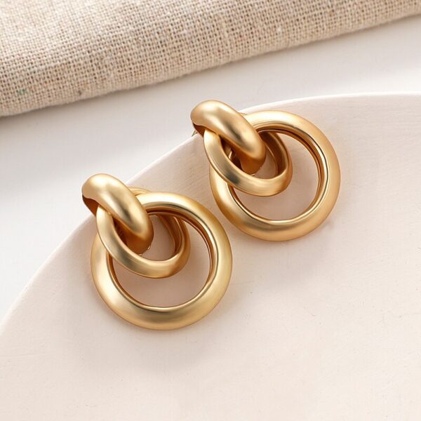 AENSOA Vintage 2020 New Fashion Gold Color Metal Drop Earrings for Women Trendy Simple Knot Twist Statement Earrings Jewelry - Image 5