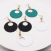 Big Fashion Black White Green Gold Color Round Drop Dangle Earrings for Women 2019 Statement Long Elegant Party Earring Jewelry - Image 2