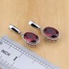 Natural 925 Silver Jewelry Red Birthstone Charm Jewelry Sets Women Earrings/Pendant/Necklace/Ring/Bracelets T055 - Image 4