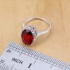 Natural 925 Silver Jewelry Red Birthstone Charm Jewelry Sets Women Earrings/Pendant/Necklace/Ring/Bracelets T055 - Image 5