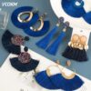 New Fashion Bohemian Tassel Earrings for Women Cotton Silk Fabric Long Fringe Drop Dangle Earrings 2020 Party Female Jewelry - Image 2