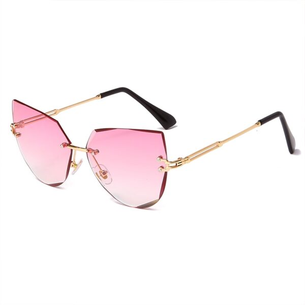 Rimless Cat Eye Sunglasses Luxury Brand Design Women Metal Sun glasses Fashion Lady Shades UV400 Eyewear oculos gafas de sol - Image 2