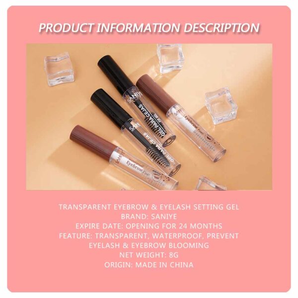 SANIYE Cosmetics Clear Eyebrow Gel Waterproof Transparent Eyebrow Fixed Gel Long Lasting Eyelash Fix Gel For Eyebrows Makeup - Image 6