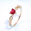 Simple Heart Ring Women Rhinestone Cute Finger Rings Wedding Engagement Birthday Gift For Girlfriend Zircon Stone Jewelry - Image 4