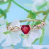 Simple Heart Ring Women Rhinestone Cute Finger Rings Wedding Engagement Birthday Gift For Girlfriend Zircon Stone Jewelry - Image 5