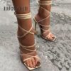 Summer Shoes Ankle Strap Women Sandals Ladies Thin High Heels Female Gladiator Shoes 2021 Sexy Pumps Square Toe Party Plus Size