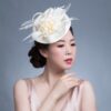 Women Chic Fascinator Hat Cocktail Wedding Party Church Headpiece kentucky Headwear Feather Hair Accessories Sinamay Fascinators - Image 4