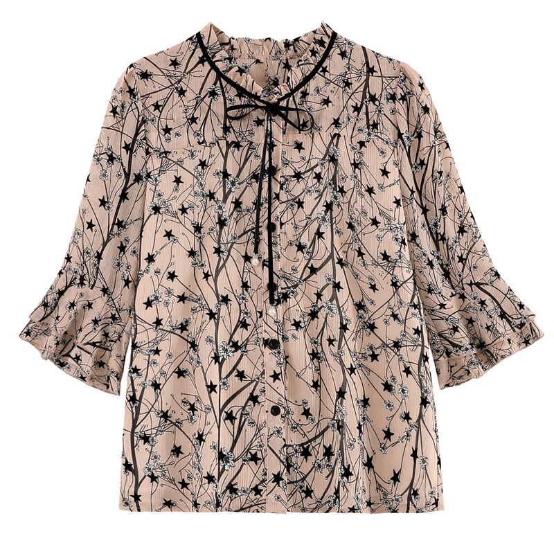 2021 Short Sleeve Summer Blouse Women Korean Casual Print Shirts for Women Floral Vintage Cardigan Ladies Tops Clothes 9214 50 - Image 5