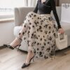 2021 spring and summer fashion new net yarn skirt female flocking high waist mid-length yarn skirt T:1216 - Image 2