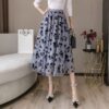 2021 spring and summer fashion new net yarn skirt female flocking high waist mid-length yarn skirt T:1216 - Image 4
