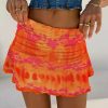 Women Boho Beach Skirts Summer High Waist Floral Printing Ruched Slim Short Mini Skirt A-line Bottoms Party Vacation Female