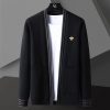 Bee Embroidery Men's Sweater Cardigan Korean Casual Coat Elegant Men Sweater 2021 Autumn Coat Trend Abrigo Hombre Men Clothing - Image 2