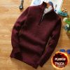 Winter Men's Fleece Thicker Sweater Half Zipper Turtleneck Warm Pullover Quality Male Slim Knitted Wool Sweaters for Spring - Image 2