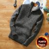Winter Men's Fleece Thicker Sweater Half Zipper Turtleneck Warm Pullover Quality Male Slim Knitted Wool Sweaters for Spring - Image 3