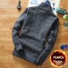 Winter Men's Fleece Thicker Sweater Half Zipper Turtleneck Warm Pullover Quality Male Slim Knitted Wool Sweaters for Spring - Image 5